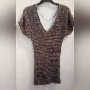 Roxy 100% Cotton Brown V-Neck Sweater Size M Beachy Fall Surfer Vacation